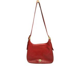Coach Vintage Red Legacy Crescent Saddle Bag